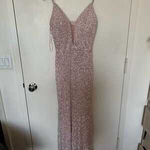 Aqua Sparkling Pink Maxi Dress